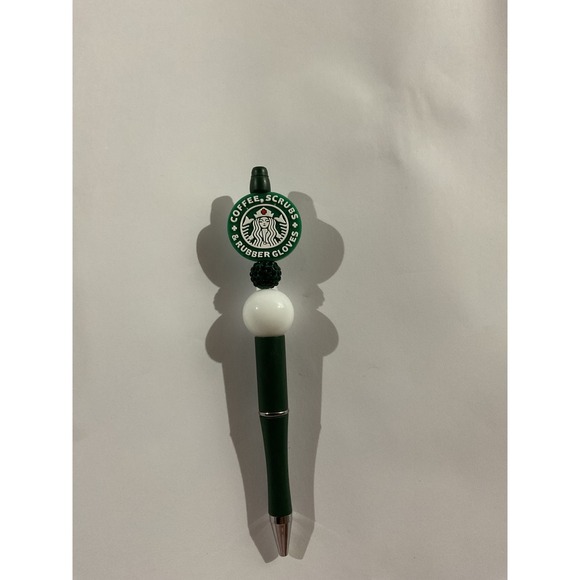 Unbranded Other - Nurse Coffee Scrubs Rubber Gloves Beaded Pen Green White Medical Healthcare Gift